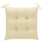 vidaXL Chaises de jardin et coussins lot de 4 Gris Bois acacia massif