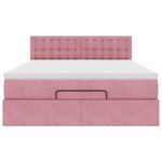 VidaXL Cadre de lit ottoman avec matelas rose 140x200 cm velours