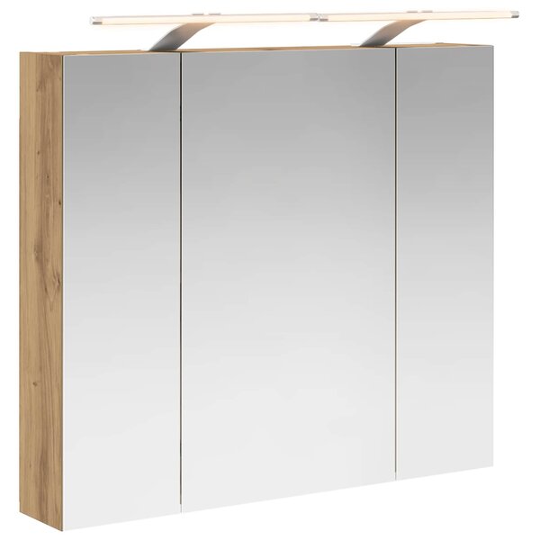 vidaXL Armoire Miroir de Salle de Bain Chêne artisan 80 x 14.5 x 70 cm