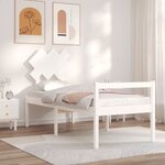 vidaXL Lit pour personne âgée et tête de lit petit simple bois massif