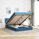 vidaXL Cadre de lit ottoman avec matelas bleu foncé 140x190 cm velours