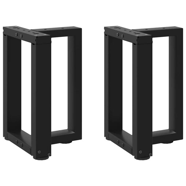 vidaXL Pieds de table basse en T  2 pièces  noir  38 x 25 x (42-43) cm  acier
