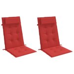 vidaXL Coussins de chaise à dossier haut lot de 2 rouge tissu oxford