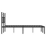 vidaXL Cadre de lit métal sans matelas avec tête de lit noir 140x190cm