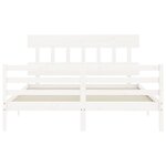 vidaXL Cadre de lit sans matelas blanc 160x200 cm bois massif