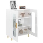 vidaXL Buffet Blanc brillant 69 5x34x90 cm Bois d'ingénierie