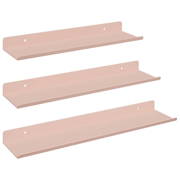 vidaXL Étagère flottante 3 Pièces Rose 40 x 9 x 2 5 cm Acier