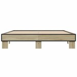 vidaXL Cadre de lit chêne sonoma 150x200 cm bois d'ingénierie et métal
