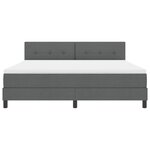 vidaXL Lit à ressorts avec matelas Gris foncé 180 x 200 cm tissu