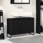 vidaXL Cabinet de salle de bain avec porte Chêne noir 90 x 30 x 60 cm