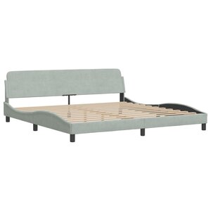 vidaXL Cadre de lit sans matelas gris clair 200x200 cm velours