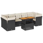 vidaXL Salon de jardin 8 Pièces avec coussins noir résine tressée