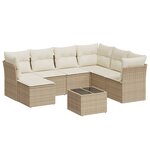 vidaXL Salon de jardin avec coussins 8 Pièces beige résine tressée