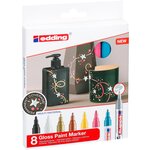 Marqueur Peinture brillante 750 Etui de 8 Assorti 2-4 mm x 6 EDDING