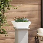 vidaXL Pot de jardin en forme de bol 5 Pièces Blanc 40 x 40 x 15 cm Acier