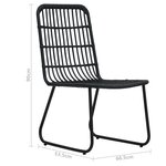 vidaXL Chaises de jardin 2 Pièces Résine tressée Noir