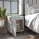 vidaXL Tables de chevet avec pieds en métal sonoma gris 40x30x50 cm