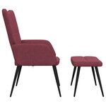 vidaXL Chaise de relaxation avec tabouret Rouge bordeaux Tissu