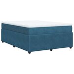 vidaXL Sommier à lattes de lit et matelas Bleu foncé 140x200cm Velours