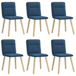 vidaXL Chaises à manger lot de 6 bleu tissu