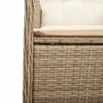 vidaXL Ensemble de bistro de jardin 5 Pièces coussins beige poly rotin