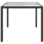 vidaXL Table de jardin 150x90x75 cm Verre trempé/résine tressée Marron