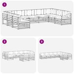 vidaXL Ensemble de canapés d'extérieur 9 Pièces Blanc et crème