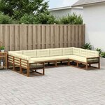 vidaXL Ensemble de canapés d'extérieur 9 Pièces Naturel et Crème