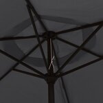 vidaXL Parasol d'extérieur avec LED et mât en acier 300 cm Noir