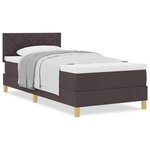 vidaXL Lit boxspring avec matelas Marron foncé 100 x 200 cm tissu