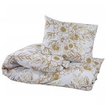 vidaXL Ensemble de housse de couette blanc et marron 260x220 cm Coton