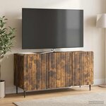 vidaXL Meuble TV 99 x 34 5 x 52 cm Chêne fumé Bois d'ingénierie