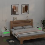 vidaXL Tables de chevet 2 Pièces avec LED Blanc 60x35x40 cm
