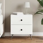 vidaXL Cabinet de chevet Blanc brillant 43 x 34 5 x 47 5 cm