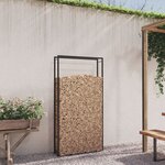 vidaXL Portant de bois de chauffage Noir mat 110x28x214 cm Acier