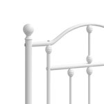 vidaXL Tête de lit métal blanc 180 cm