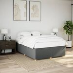 vidaXL Cadre de lit sans matelas gris foncé 160x200 cm tissu