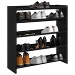 vidaXL Étagère à chaussures noir 80x25x81 cm bois d'ingénierie