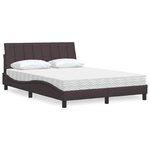 vidaXL Lit avec matelas marron foncé 140x190 cm tissu