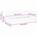 vidaXL Cadre de lit d'angle Gris clair 100 x 200 cm Velours