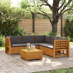 vidaXL Ensemble de canapés d'extérieur avec coussin 6 Pièce Marron