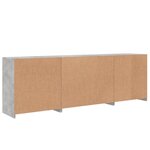 vidaXL Buffet avec lumières LED gris béton 202x37x67 cm
