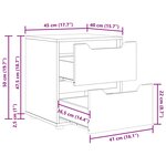 vidaXL Table de chevet VISNES chêne sonoma 45x40x50 cm bois ingénierie
