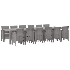 vidaXL Ensemble de salle à manger pour jardin 13 Pièces Gris clair