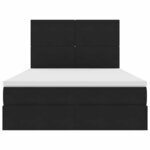 vidaXL Lit avec rangement et LED avec LED Noir 140 x 190 cm Velours
