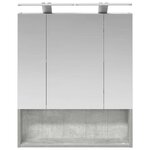 vidaXL Armoire Miroir de Salle de Bain Gris béton 60 x 14.5 x 70 cm