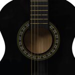 vidaXL Jeu de guitare classique pour débutants 8 Pièces Noir 1/2 34"