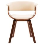vidaXL Chaise à manger crème bois courbé et similicuir