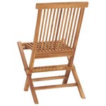 vidaXL Ensemble à manger d'extérieur pliable 3 Pièces bois de teck massif