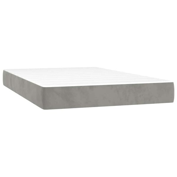 vidaXL Matelas de lit à ressorts ensachés gris clair 120x220x20 cm